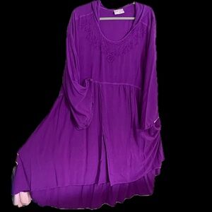 Holy Clothing Hooded Purple Dress/Tunic 3X